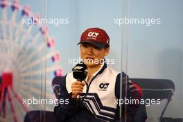 Yuki Tsunoda (JPN) AlphaTauri in the FIA Press Conference. 06.10.2022. Formula 1 World Championship, Rd 18, Japanese Grand Prix, Suzuka, Japan, Preparation Day.