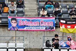 Banner for Esteban Ocon (FRA) Alpine F1 Team with fans in the grandstand. 06.10.2022. Formula 1 World Championship, Rd 18, Japanese Grand Prix, Suzuka, Japan, Preparation Day.