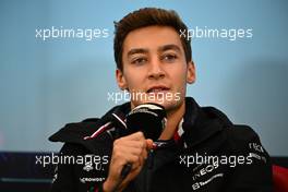 George Russell (GBR) Mercedes AMG F1 in the FIA Press Conference. 06.10.2022. Formula 1 World Championship, Rd 18, Japanese Grand Prix, Suzuka, Japan, Preparation Day.