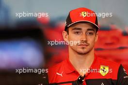 Charles Leclerc (MON) Ferrari in the FIA Press Conference. 27.05.2022. Formula 1 World Championship, Rd 7, Monaco Grand Prix, Monte Carlo, Monaco, Friday.