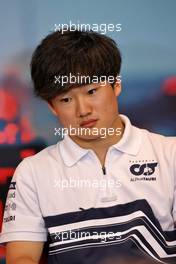 Yuki Tsunoda (JPN) AlphaTauri in the FIA Press Conference. 27.05.2022. Formula 1 World Championship, Rd 7, Monaco Grand Prix, Monte Carlo, Monaco, Friday.