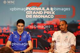 (L to R): Esteban Ocon (FRA) Alpine F1 Team and Lewis Hamilton (GBR) Mercedes AMG F1 in the FIA Press Conference. 27.05.2022. Formula 1 World Championship, Rd 7, Monaco Grand Prix, Monte Carlo, Monaco, Friday.