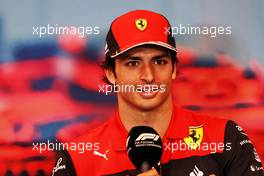 Carlos Sainz Jr (ESP) Ferrari in the FIA Press Conference. 27.05.2022. Formula 1 World Championship, Rd 7, Monaco Grand Prix, Monte Carlo, Monaco, Friday.