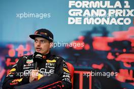 Max Verstappen (NLD) Red Bull Racing in the post race FIA Press Conference. 29.05.2022. Formula 1 World Championship, Rd 7, Monaco Grand Prix, Monte Carlo, Monaco, Race Day.