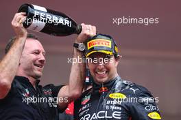 Sergio Perez (MEX), Red Bull Racing and Christian Horner (GBR), Red Bull Racing Team Principal   29.05.2022. Formula 1 World Championship, Rd 7, Monaco Grand Prix, Monte Carlo, Monaco, Race Day.