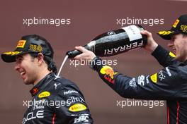 Sergio Perez (MEX), Red Bull Racing and Max Verstappen (NLD), Red Bull Racing  29.05.2022. Formula 1 World Championship, Rd 7, Monaco Grand Prix, Monte Carlo, Monaco, Race Day.