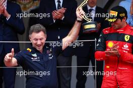 Christian Horner (GBR) Red Bull Racing Team Principal celebrates on the podium. 29.05.2022. Formula 1 World Championship, Rd 7, Monaco Grand Prix, Monte Carlo, Monaco, Race Day.