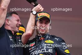 Christian Horner (GBR), Red Bull Racing Team Principal  and Sergio Perez (MEX), Red Bull Racing  29.05.2022. Formula 1 World Championship, Rd 7, Monaco Grand Prix, Monte Carlo, Monaco, Race Day.