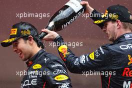 Sergio Perez (MEX), Red Bull Racing and Max Verstappen (NLD), Red Bull Racing  29.05.2022. Formula 1 World Championship, Rd 7, Monaco Grand Prix, Monte Carlo, Monaco, Race Day.