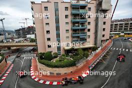 Sergio Perez (MEX) Red Bull Racing RB18 leads Carlos Sainz Jr (ESP) Ferrari F1-75; Max Verstappen (NLD) Red Bull Racing RB18; and Charles Leclerc (MON) Ferrari F1-75. 29.05.2022. Formula 1 World Championship, Rd 7, Monaco Grand Prix, Monte Carlo, Monaco, Race Day.