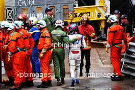 Mick Schumacher (GER) Haas crashed out of the race. 29.05.2022. Formula 1 World Championship, Rd 7, Monaco Grand Prix, Monte Carlo, Monaco, Race Day.
