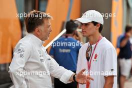 (L to R): Jost Capito (GER) Williams Racing Chief Executive Officer with Seb Montoya (COL) Formula Regional driver. 28.05.2022. Formula 1 World Championship, Rd 7, Monaco Grand Prix, Monte Carlo, Monaco, Qualifying Day.