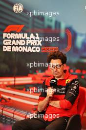 Mattia Binotto (ITA) Ferrari Team Principal in the FIA Press Conference. 28.05.2022. Formula 1 World Championship, Rd 7, Monaco Grand Prix, Monte Carlo, Monaco, Qualifying Day.
