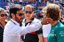 (L to R): Mohammed Bin Sulayem (UAE) FIA President with Sebastian Vettel (GER) Aston Martin F1 Team. 28.05.2022. Formula 1 World Championship, Rd 7, Monaco Grand Prix, Monte Carlo, Monaco, Qualifying Day.