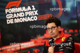 Mattia Binotto (ITA) Ferrari Team Principal in the FIA Press Conference. 28.05.2022. Formula 1 World Championship, Rd 7, Monaco Grand Prix, Monte Carlo, Monaco, Qualifying Day.