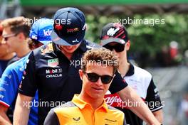 Lando Norris (GBR) McLaren on the drivers parade.. 29.05.2022. Formula 1 World Championship, Rd 7, Monaco Grand Prix, Monte Carlo, Monaco, Race Day.