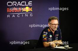 Christian Horner (GBR), Red Bull Racing Team Principal during his  press conference about cost cap breach.  28.10.2022. Formula 1 World Championship, Rd 20, Mexican Grand Prix, Mexico City, Mexico, Practice Day.