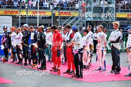 Drivers as the grid observes the national anthem. 30.10.2022. Formula 1 World Championship, Rd 20, Mexican Grand Prix, Mexico City, Mexico, Race Day.