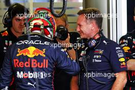 Sergio Perez (MEX) Red Bull Racing with Christian Horner (GBR) Red Bull Racing Team Principal. 30.10.2022. Formula 1 World Championship, Rd 20, Mexican Grand Prix, Mexico City, Mexico, Race Day.