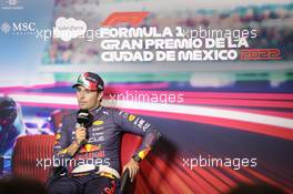 Sergio Perez (MEX) Red Bull Racing in the post race FIA Press Conference. 30.10.2022. Formula 1 World Championship, Rd 20, Mexican Grand Prix, Mexico City, Mexico, Race Day.
