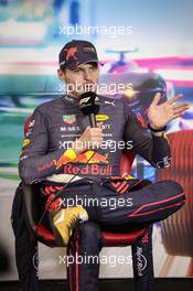 Max Verstappen (NLD) Red Bull Racing in the post race FIA Press Conference. 30.10.2022. Formula 1 World Championship, Rd 20, Mexican Grand Prix, Mexico City, Mexico, Race Day.