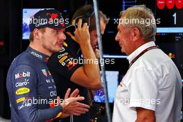 (L to R): Max Verstappen (NLD) Red Bull Racing with Dr Helmut Marko (AUT) Red Bull Motorsport Consultant.  29.10.2022. Formula 1 World Championship, Rd 20, Mexican Grand Prix, Mexico City, Mexico, Qualifying Day.