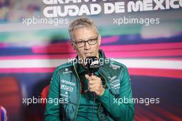 Mike Krack (LUX) Aston Martin F1 Team, Team Principal, in the FIA Press Conference. 29.10.2022. Formula 1 World Championship, Rd 20, Mexican Grand Prix, Mexico City, Mexico, Qualifying Day.
