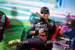 Max Verstappen (NLD) Red Bull Racing in the post qualifying FIA Press Conference. 29.10.2022. Formula 1 World Championship, Rd 20, Mexican Grand Prix, Mexico City, Mexico, Qualifying Day.