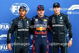 Pole position for Max Verstappen (NLD) Red Bull Racing 2nd for George Russell (GBR) Mercedes AMG F1 and 3rd Lewis Hamilton (GBR) Mercedes AMG F1. 29.10.2022. Formula 1 World Championship, Rd 20, Mexican Grand Prix, Mexico City, Mexico, Qualifying Day.