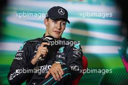 George Russell (GBR) Mercedes AMG F1 in the post qualifying FIA Press Conference. 29.10.2022. Formula 1 World Championship, Rd 20, Mexican Grand Prix, Mexico City, Mexico, Qualifying Day.