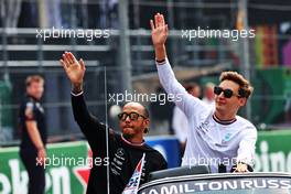 (L to R): Lewis Hamilton (GBR) Mercedes AMG F1 and George Russell (GBR) Mercedes AMG F1 on the drivers parade. 30.10.2022. Formula 1 World Championship, Rd 20, Mexican Grand Prix, Mexico City, Mexico, Race Day.