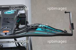 The Mercedes front wing not used in Austin and adjusted for Mexico. 27.10.2022. Formula 1 World Championship, Rd 20, Mexican Grand Prix, Mexico City, Mexico, Preparation Day.