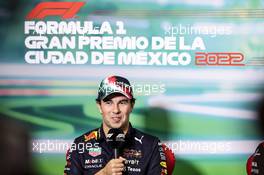 Sergio Perez (MEX) Red Bull Racing in the FIA Press Conference. 27.10.2022. Formula 1 World Championship, Rd 20, Mexican Grand Prix, Mexico City, Mexico, Preparation Day.