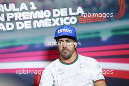 Fernando Alonso (ESP) Alpine F1 Team F1 in the FIA Press Conference. 27.10.2022. Formula 1 World Championship, Rd 20, Mexican Grand Prix, Mexico City, Mexico, Preparation Day.