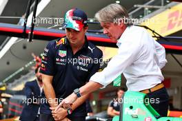 (L to R): Sergio Perez (MEX) Red Bull Racing with Adrian Fernandez (MEX). 27.10.2022. Formula 1 World Championship, Rd 20, Mexican Grand Prix, Mexico City, Mexico, Preparation Day.