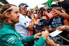Sebastian Vettel (GER) Aston Martin F1 Team signs autographs for the fans. 27.10.2022. Formula 1 World Championship, Rd 20, Mexican Grand Prix, Mexico City, Mexico, Preparation Day.