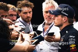 Max Verstappen (NLD) Red Bull Racing with the media. 27.10.2022. Formula 1 World Championship, Rd 20, Mexican Grand Prix, Mexico City, Mexico, Preparation Day.
