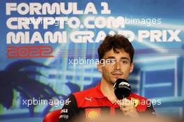 Charles Leclerc (MON) Ferrari in the FIA Press Conference. 06.05.2022. Formula 1 World Championship, Rd 5, Miami Grand Prix, Miami, Florida, USA, Practice Day.
