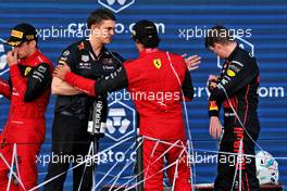 The podium (L to R): Charles Leclerc (MON) Ferrari, second; Max Verstappen (NLD) Red Bull Racing, race winner; Carlos Sainz Jr (ESP) Ferrari, third. 08.05.2022. Formula 1 World Championship, Rd 5, Miami Grand Prix, Miami, Florida, USA, Race Day.