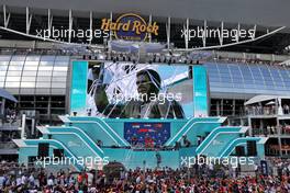 The podium: Charles Leclerc (MON) Ferrari, second; Max Verstappen (NLD) Red Bull Racing, race winner; Carlos Sainz Jr (ESP) Ferrari, third. 08.05.2022. Formula 1 World Championship, Rd 5, Miami Grand Prix, Miami, Florida, USA, Race Day.