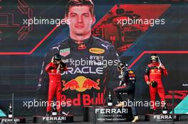 The podium (L to R): Charles Leclerc (MON) Ferrari, second; Max Verstappen (NLD) Red Bull Racing, race winner; Carlos Sainz Jr (ESP) Ferrari, third. 08.05.2022. Formula 1 World Championship, Rd 5, Miami Grand Prix, Miami, Florida, USA, Race Day.