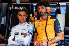 (L to R): lnop with Jose Manuel Lopez Garcia (ESP) McLaren Lead Performance Engineer. 07.05.2022. Formula 1 World Championship, Rd 5, Miami Grand Prix, Miami, Florida, USA, Qualifying Day.