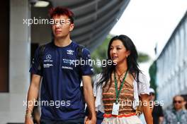 (L to R): Alexander Albon (THA) Williams Racing with his girlfriend Muni Lily He (CHN) Professional Golfer. 07.05.2022. Formula 1 World Championship, Rd 5, Miami Grand Prix, Miami, Florida, USA, Qualifying Day.