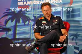 Christian Horner (GBR) Red Bull Racing Team Principal in the FIA Press Conference. 07.05.2022. Formula 1 World Championship, Rd 5, Miami Grand Prix, Miami, Florida, USA, Qualifying Day.