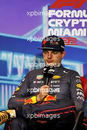 Max Verstappen (NLD) Red Bull Racing in the post qualifying FIA Press Conference. 07.05.2022. Formula 1 World Championship, Rd 5, Miami Grand Prix, Miami, Florida, USA, Qualifying Day.