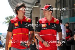 (L to R): Carlos Sainz Jr (ESP) Ferrari with team mate Charles Leclerc (MON) Ferrari. 07.05.2022. Formula 1 World Championship, Rd 5, Miami Grand Prix, Miami, Florida, USA, Qualifying Day.