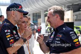 (L to R): Adrian Newey (GBR) Red Bull Racing Chief Technical Officer with Christian Horner (GBR) Red Bull Racing Team Principal. 07.05.2022. Formula 1 World Championship, Rd 5, Miami Grand Prix, Miami, Florida, USA, Qualifying Day.