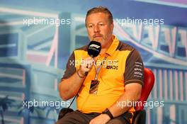 Zak Brown (USA) McLaren Executive Director in the FIA Press Conference. 07.05.2022. Formula 1 World Championship, Rd 5, Miami Grand Prix, Miami, Florida, USA, Qualifying Day.