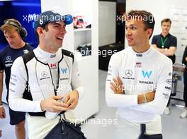 (L to R): Nicholas Latifi (CDN) Williams Racing with team mate Alexander Albon (THA) Williams Racing. 02.09.2022. Formula 1 World Championship, Rd 14, Dutch Grand Prix, Zandvoort, Netherlands, Practice Day.