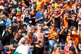 Circuit atmosphere - fans in the grandstand. 02.09.2022. Formula 1 World Championship, Rd 14, Dutch Grand Prix, Zandvoort, Netherlands, Practice Day.